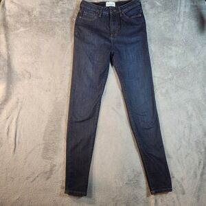 Du/er Jeans Womens 27x31 Blue Performance Girlfriend Denim Dark Wash WFLK4175